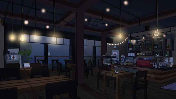 Cafe Interior Night